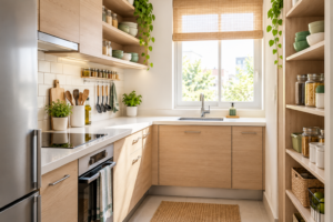 Cocina-escandinava-luminosa-y-acogedora-300x200 Cómo organizar una cocina pequeña y aprovechar cada espacio